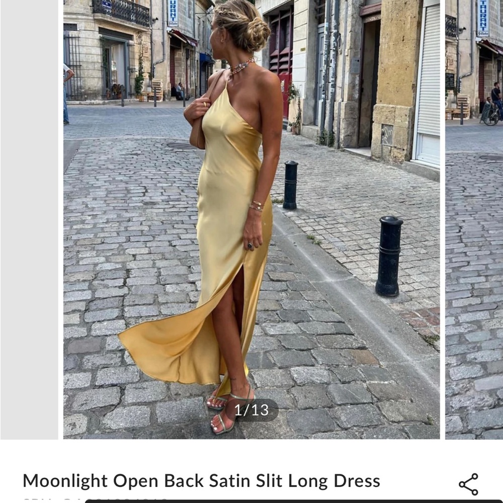 Moonlight Slit Open Back Dress